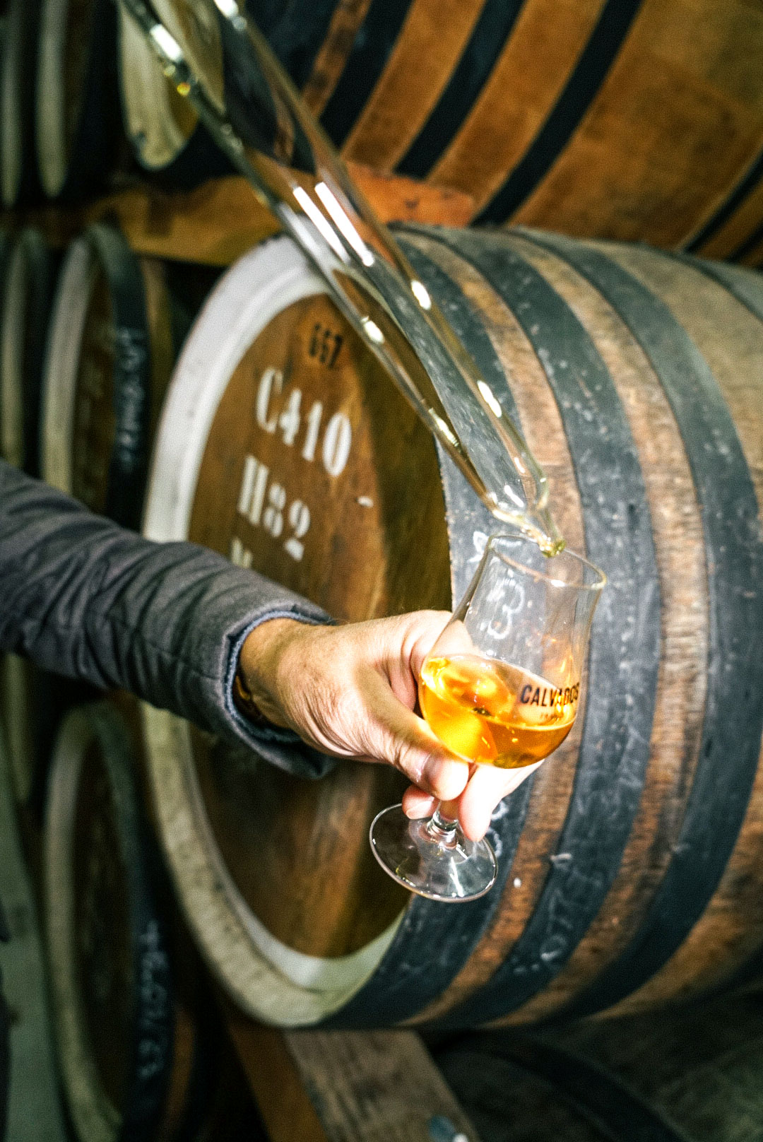Pipeta de extracción de Calvados del barril